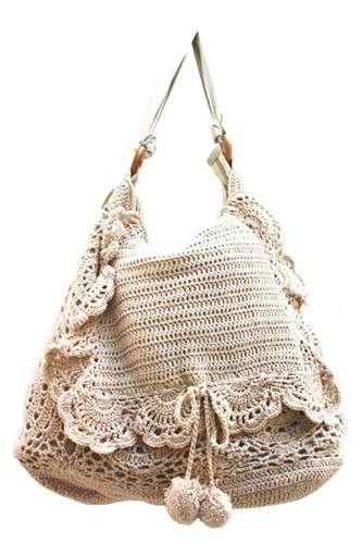 Borsa tricot ricamata