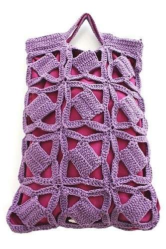 Borsa viola in maglia