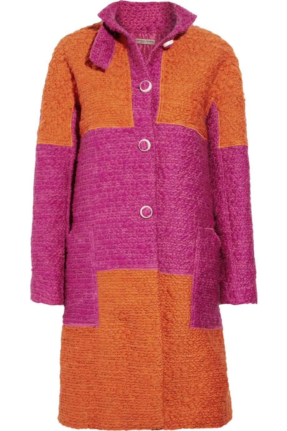 Cappotto viola e arancio