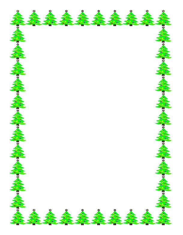 Letterina per Babbo Natale con alberi verde