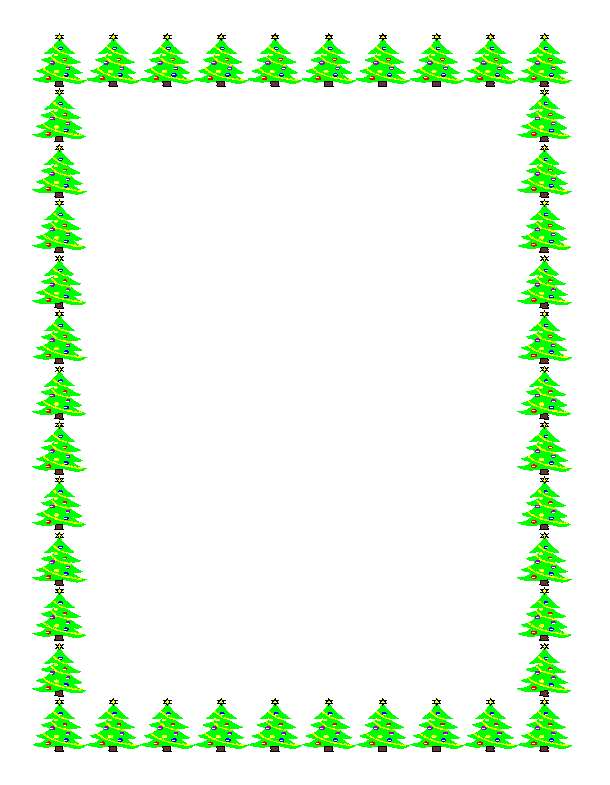 Letterina per Babbo Natale con alberi verde