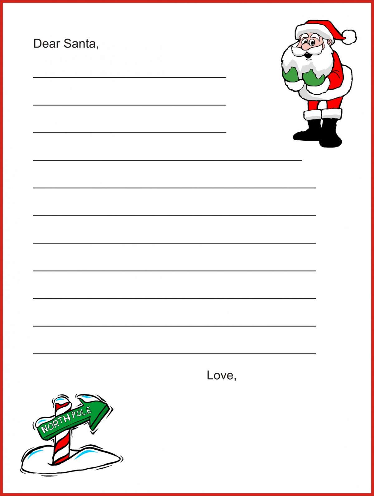 Letterina per Babbo Natale semplice