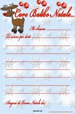 Letterine per Babbo Natale renna