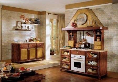 Stile country per i mobili della cucina