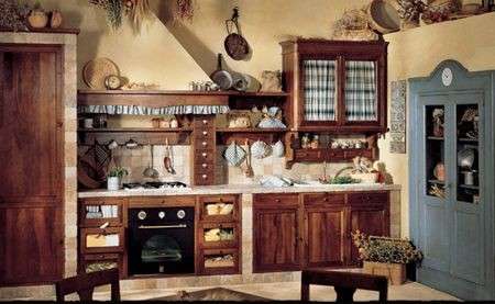 Stile country per la cucina in legno