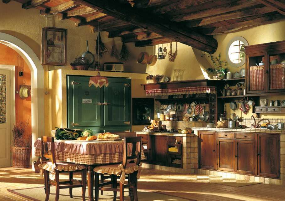 Stile country per la cucina in legno