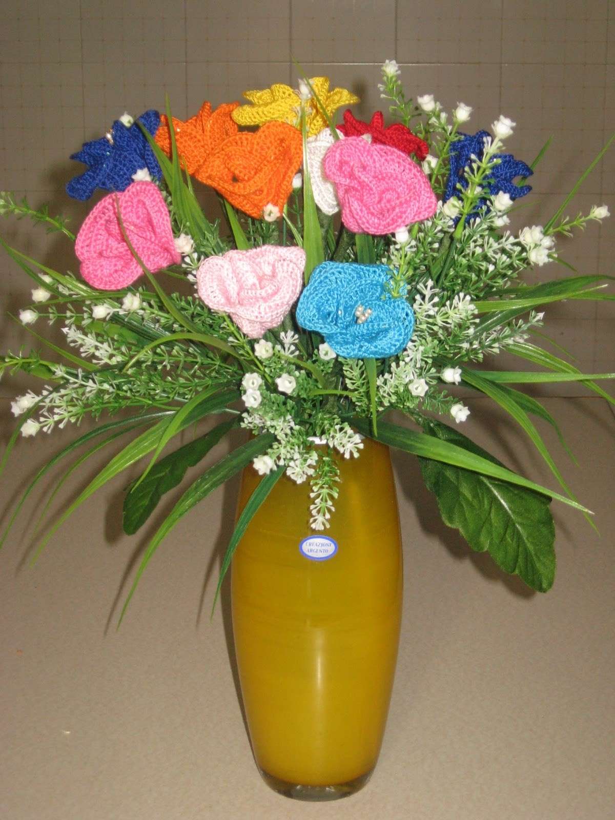 Vaso di fiori crochet