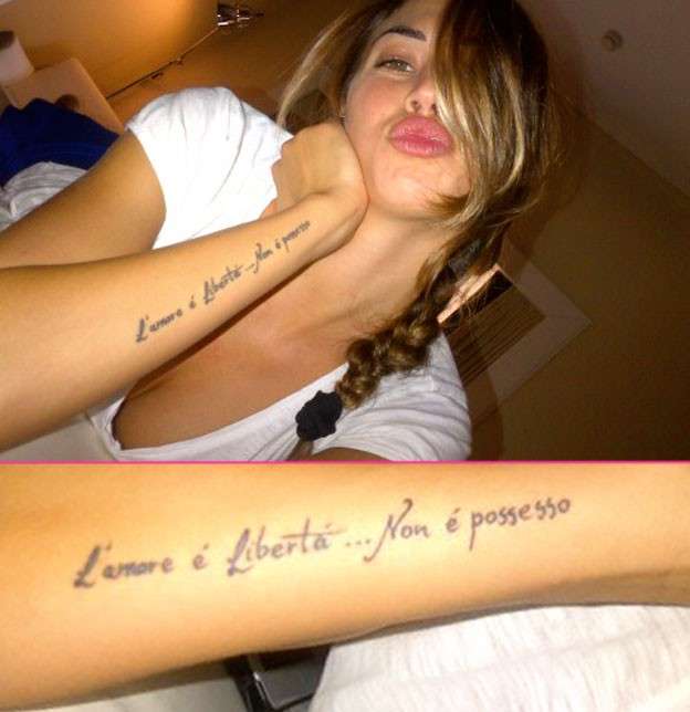 Tatuaggio d'amore per Melissa Satta