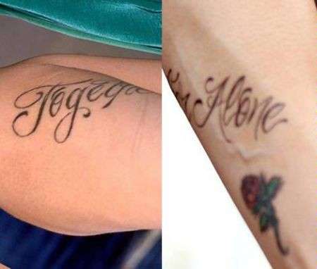 Tatuaggio scritte speculari sulle braccia