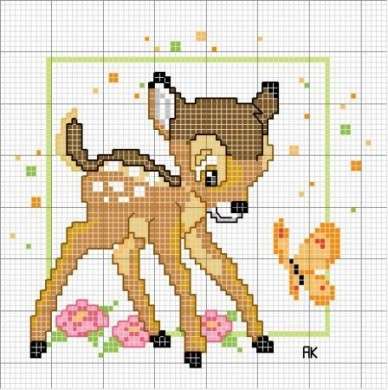 Punto croce schema bambi