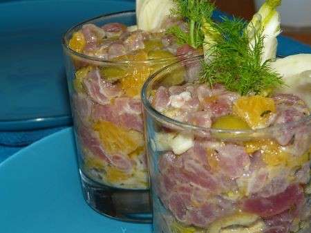 tartare di tonno in bicchiere