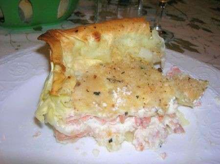 fetta lasagna al salmone