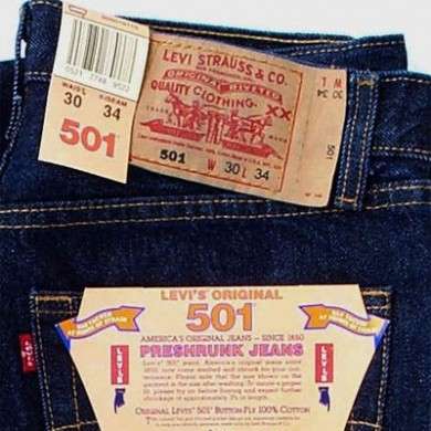Moda anni 80: Jeans Levis Strauss modello 501
