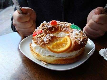 Roscón de Reyes con panna