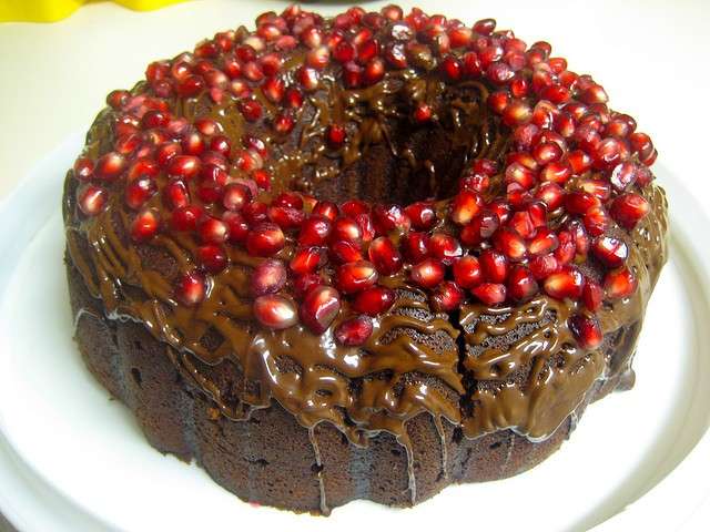 Torta al cioccolato e melograno