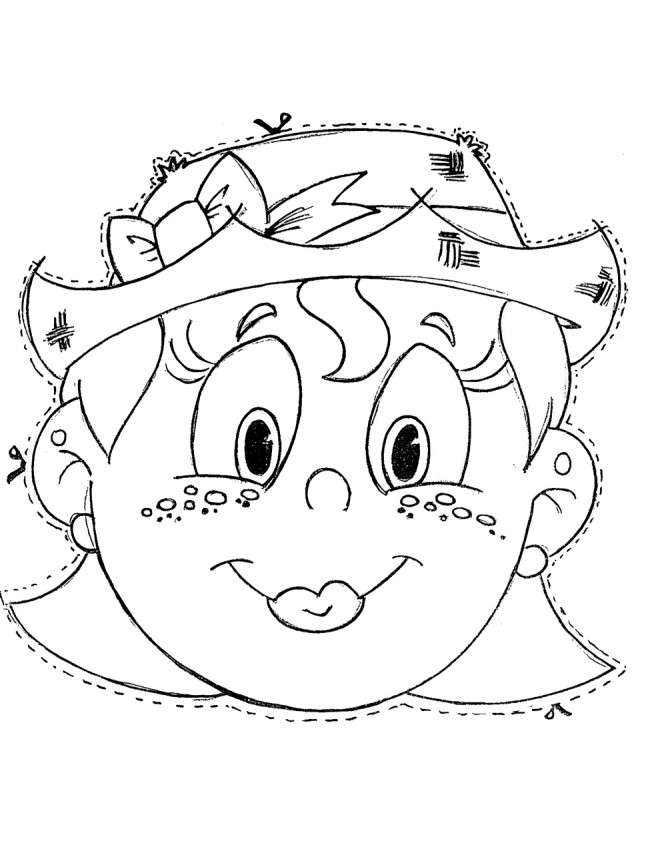 Volto di bambina da stampare per Carnevale