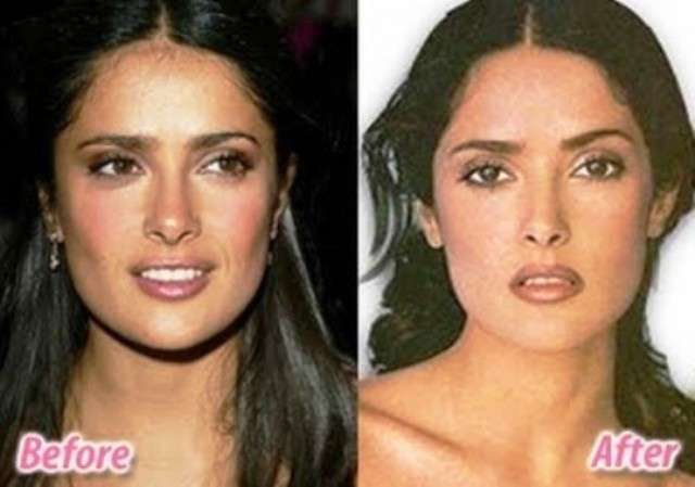 Salma Hayek prima e dopo