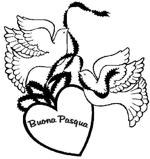 Disegno di Pasqua con colombe