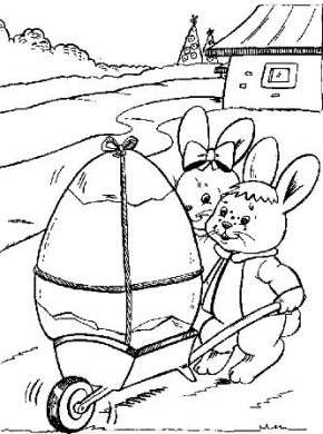Disegno di Pasqua con coniglietti