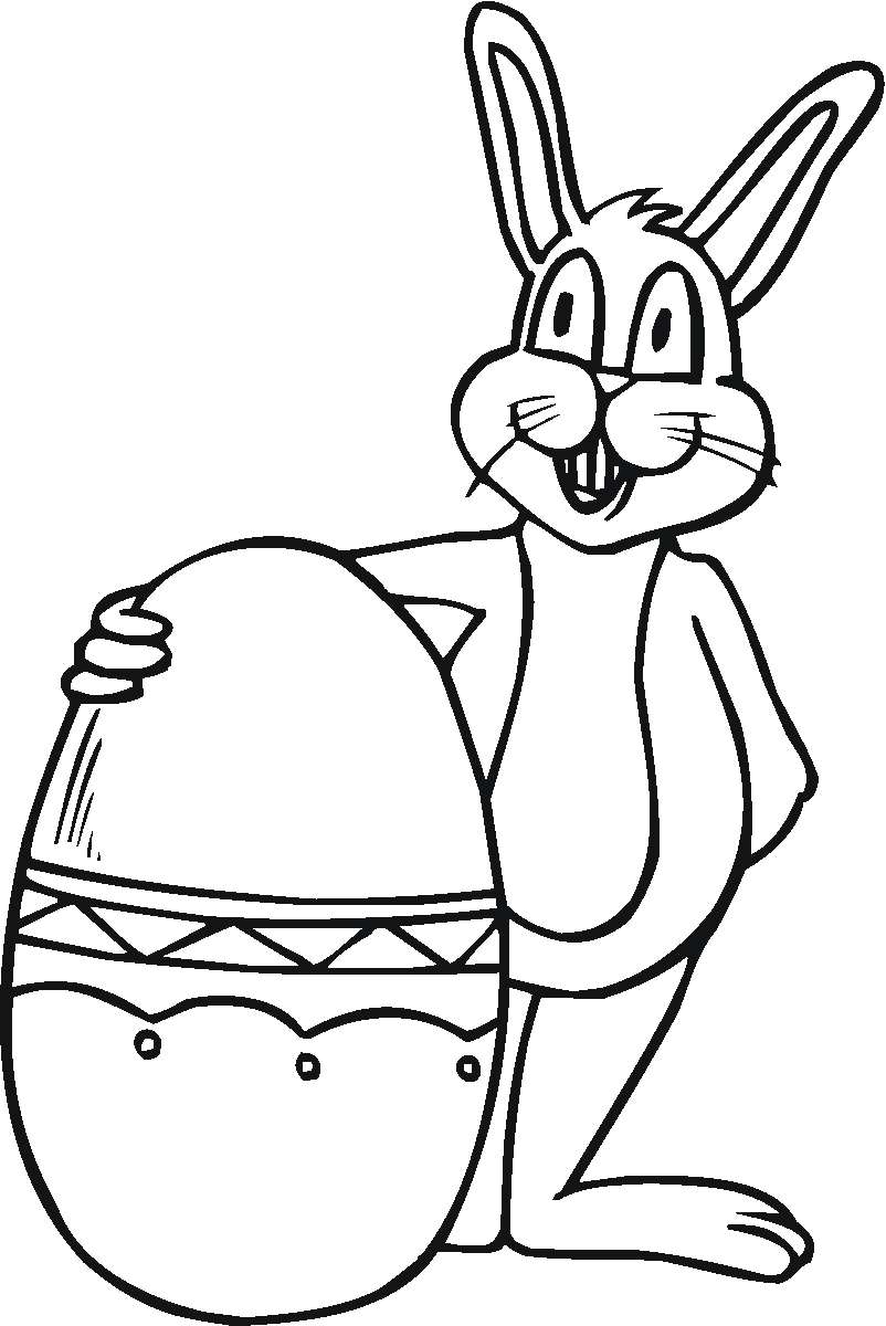 Disegno di Pasqua con coniglio e uovo