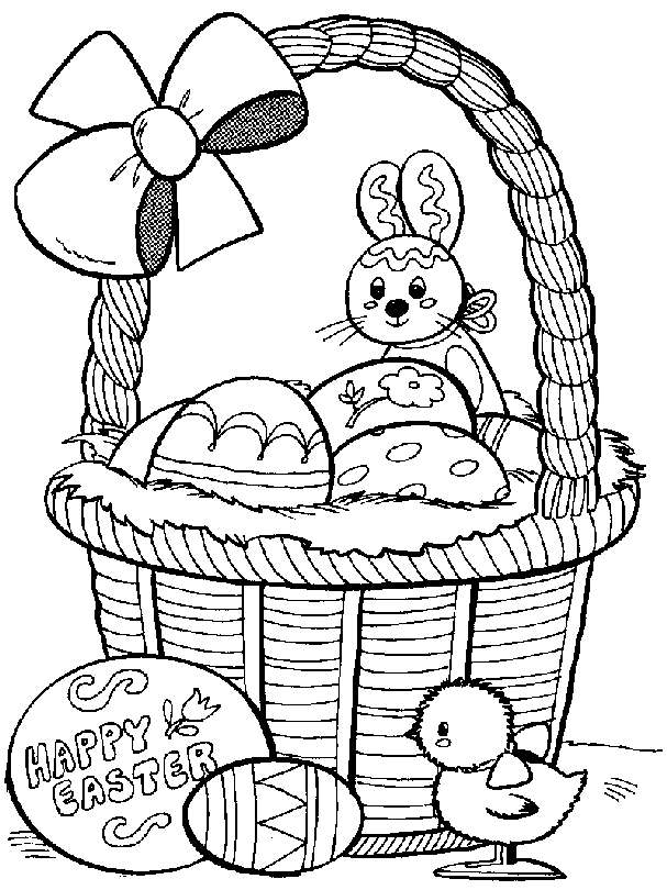 Disegno di Pasqua con un cesto