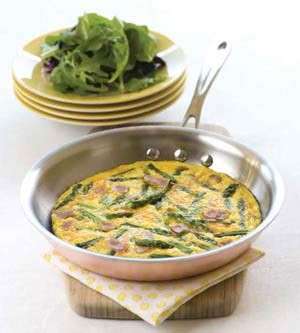 Frittata con asparagi prosciutto