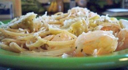 Pasta gamberi e carciofi