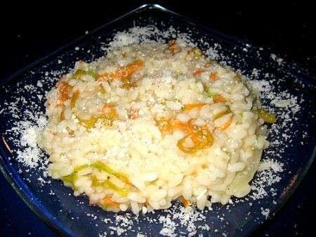 piatto risotto ai fiori di zucca