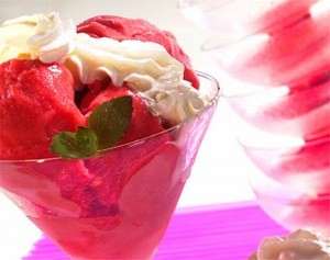 coppa sorbetto alle fragole