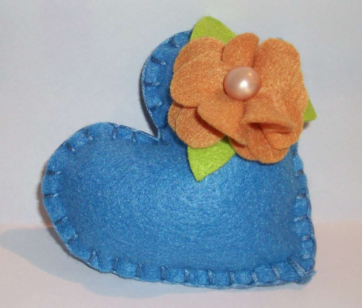 Cuore azzurro portachiavi