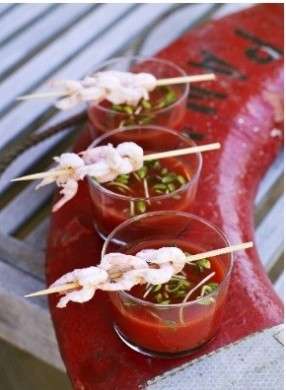 Gazpacho con spiedini