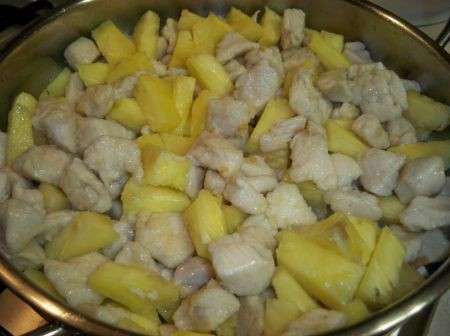 padella pollo all'ananas