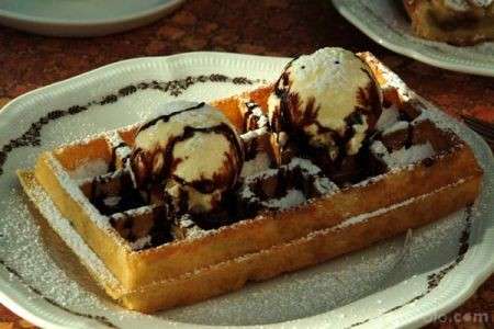 waffle con gelato