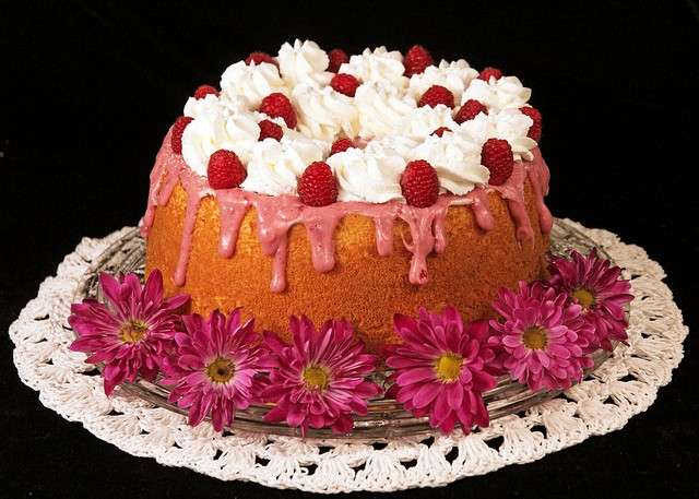 Angel cake con fiori
