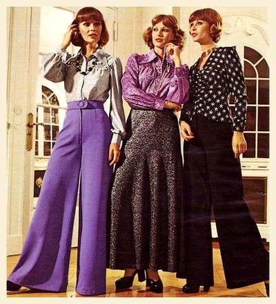 Moda anni 70 pantaloni a zampa