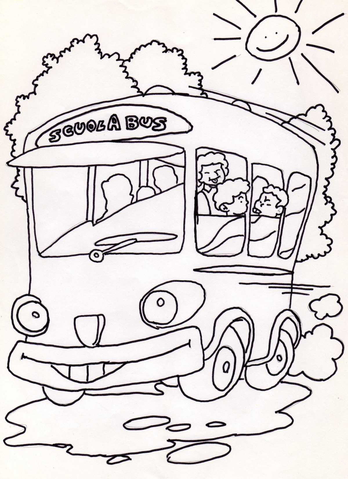 Lo scuolabus con i bambini