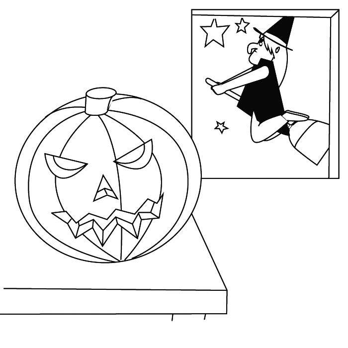 Disegni con zucca e strega
