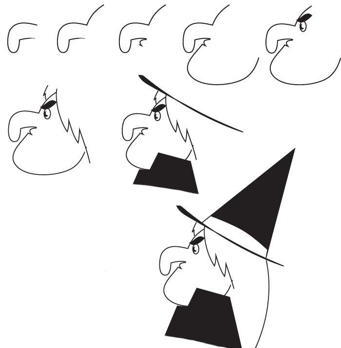 Disegni di nasi di streghe