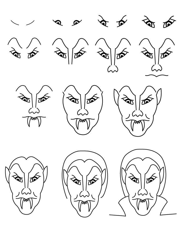 Disegni per Halloween, denti del vampiro