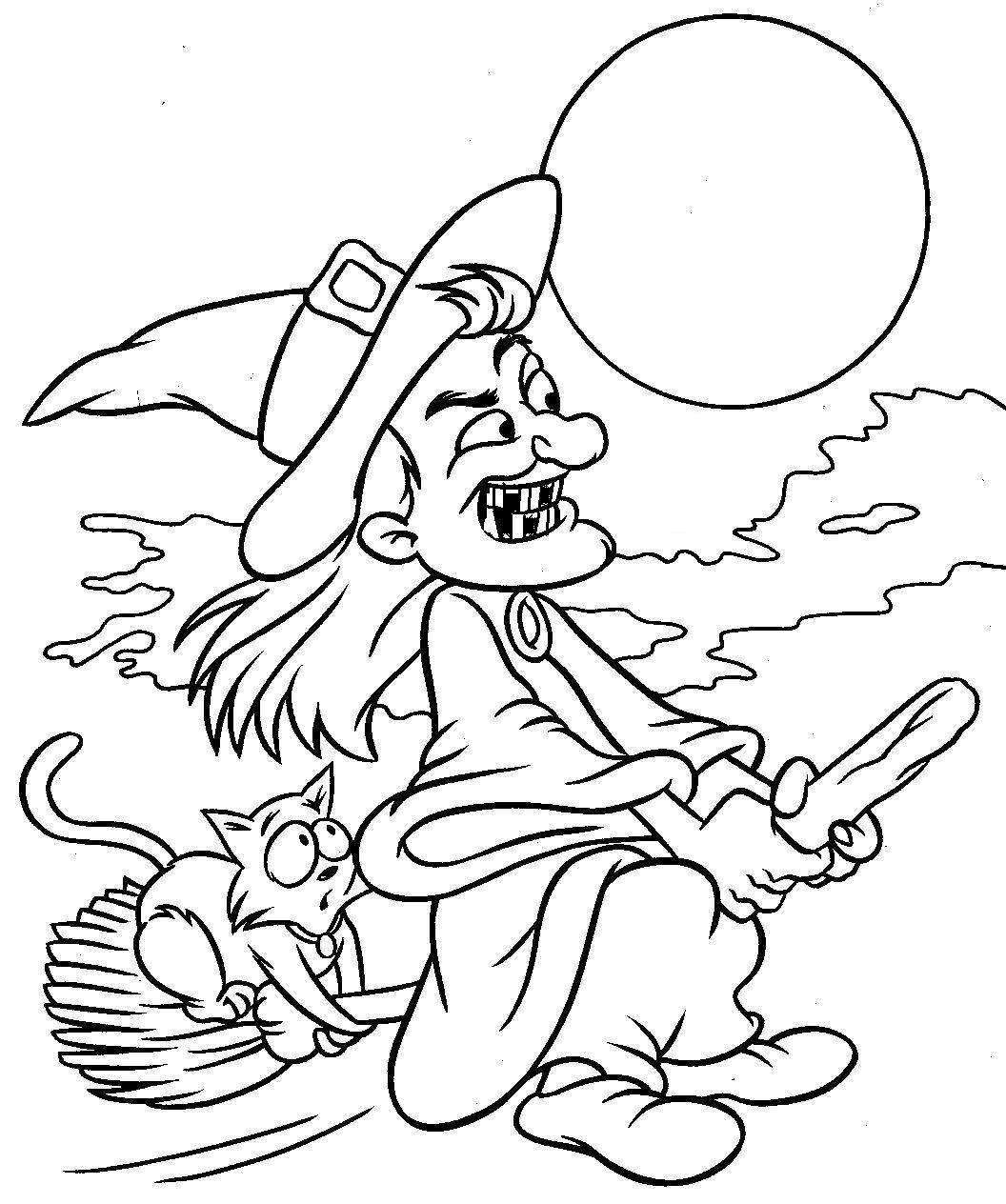 Disegno con strega cattiva per Halloween