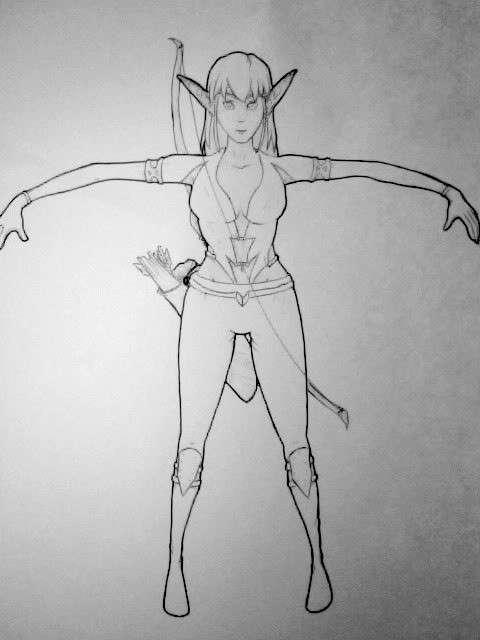 Disegno di Halloween con elfo donna