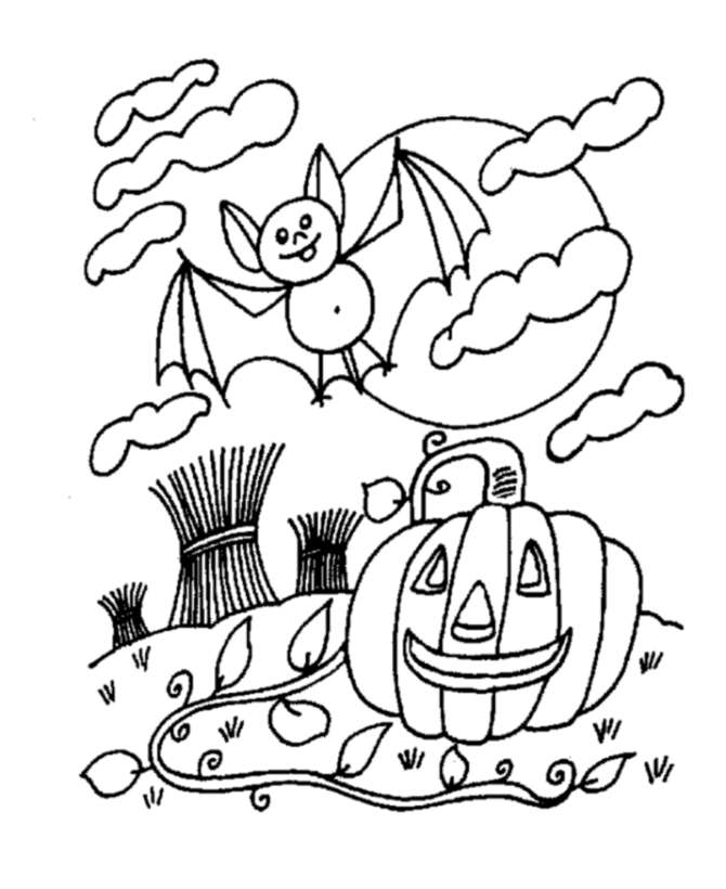 Disegno di un campo con zucca di Halloween