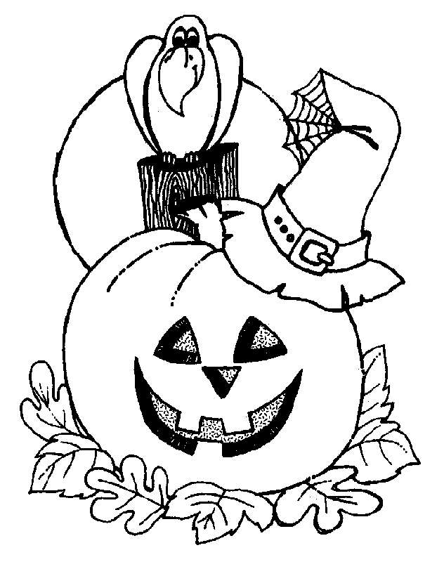 Disegno di una zucca con cappello