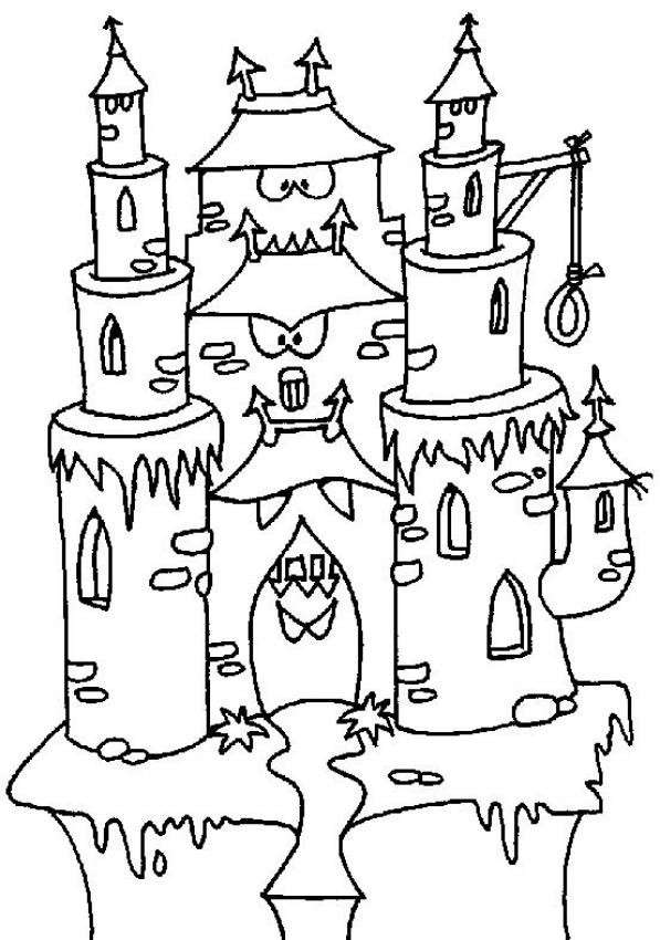 Disegno per Halloween di un castello posseduto