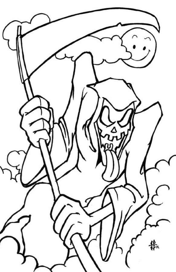 La morte in un disegno per Halloween