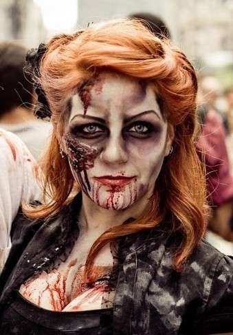 Make up zombie con capelli rossi