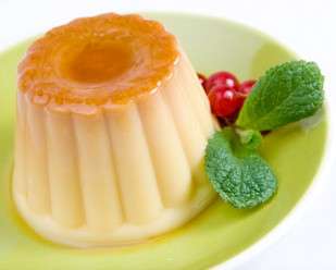 Flan de vanilla menta