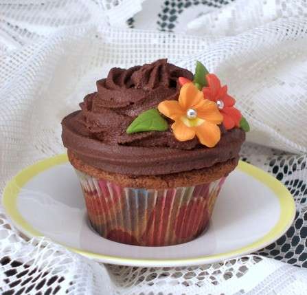 Cupcake con fiore fondant