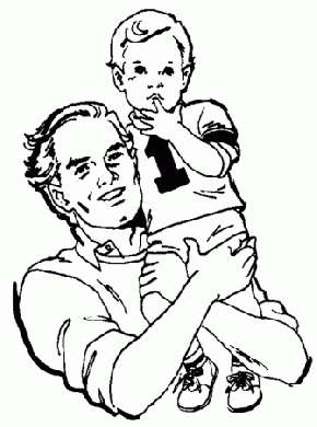 Disegno per la festa del papà con abbraccio