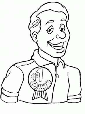 Disegno per la festa del papà con coccarda